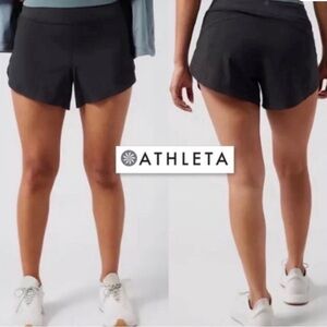 Athleta Women's Black Split-Hem Active Shorts Run With it small